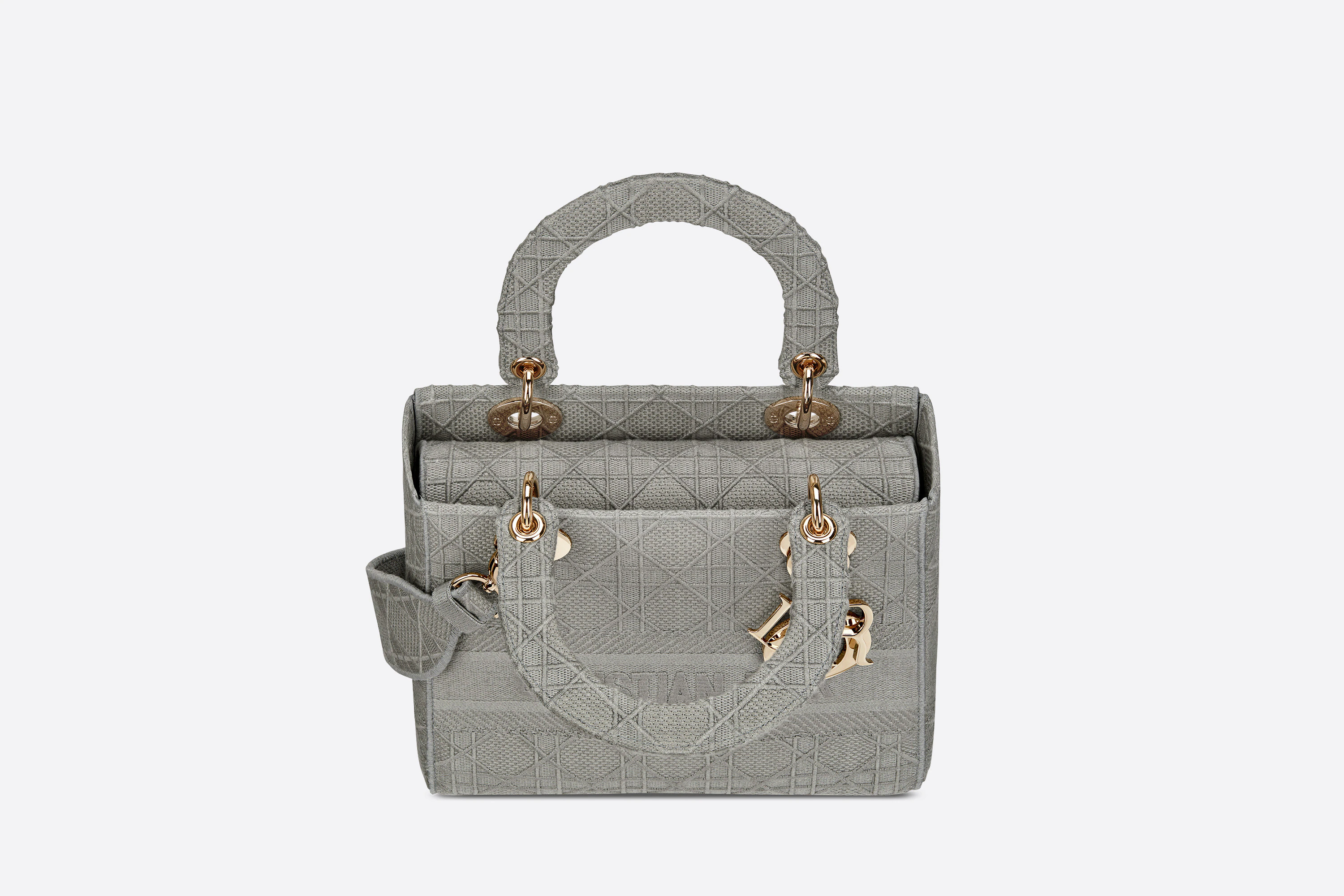 Dior Medium Lady D-Lite Bag Gray Cannage