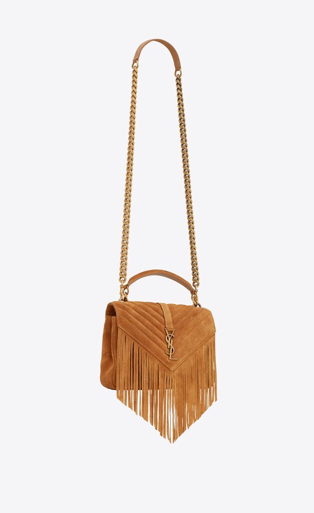 SL College medium chain bag in light suede with fringes!